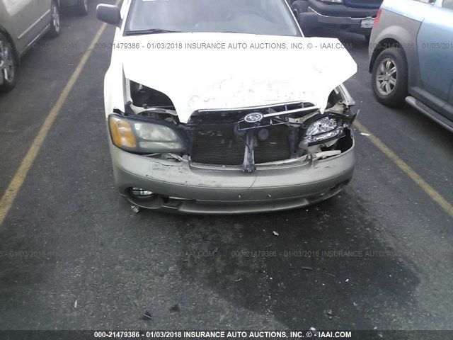 4S3BH665127635942 - 2002 SUBARU LEGACY OUTBACK WHITE photo 6