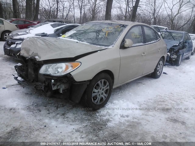 KMHDU4AD5AU075569 - 2010 HYUNDAI ELANTRA BLUE/GLS/SE BEIGE photo 2