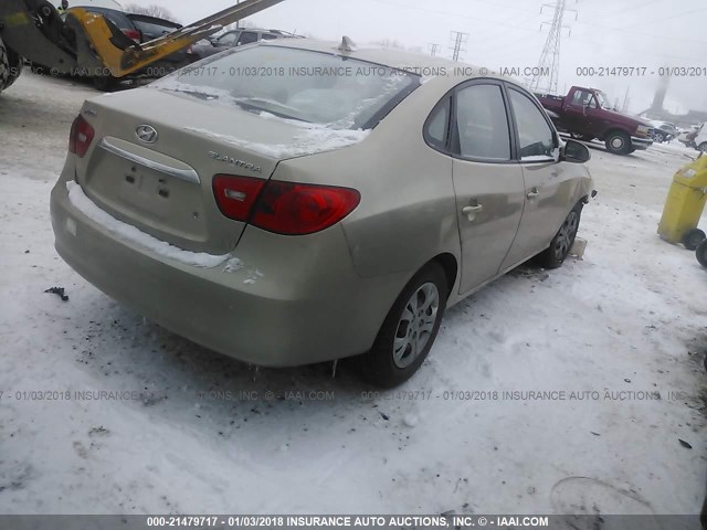 KMHDU4AD5AU075569 - 2010 HYUNDAI ELANTRA BLUE/GLS/SE BEIGE photo 4