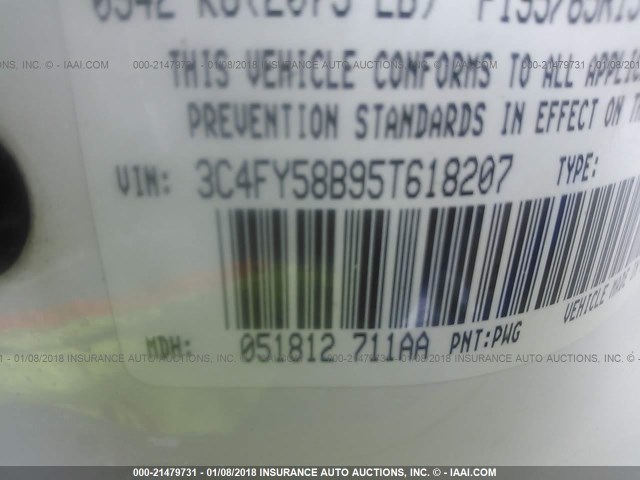 3C4FY58B95T618207 - 2005 CHRYSLER PT CRUISER TOURING CREAM photo 9