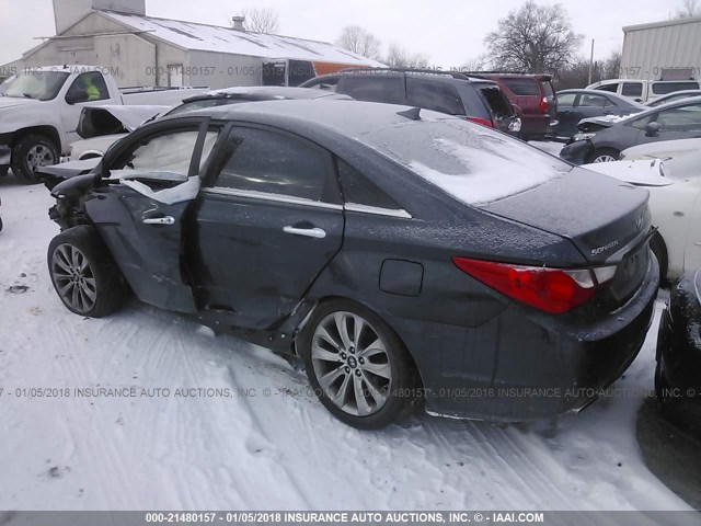 5NPEC4ACXCH327798 - 2012 HYUNDAI SONATA SE/LIMITED BLUE photo 3