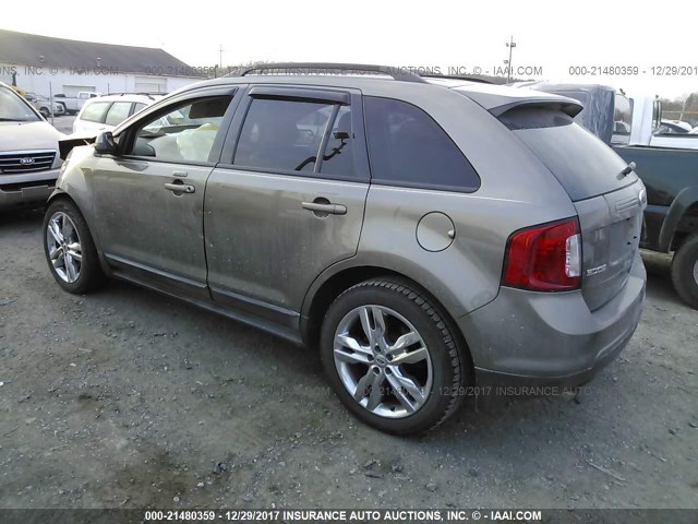 2FMDK3J90CBA55640 - 2012 FORD EDGE SEL Pewter photo 3