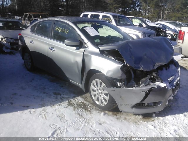 3N1AB7AP1EY252391 - 2014 NISSAN SENTRA S/SV/SR/SL GRAY photo 1