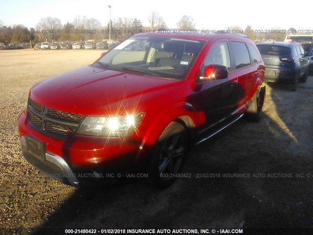 3C4PDCGB9GT169104 - 2016 DODGE JOURNEY CROSSROAD RED photo 2