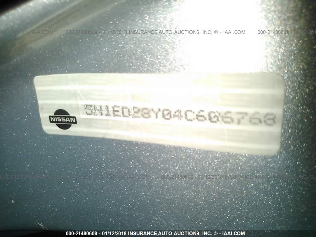 5N1ED28Y04C606768 - 2004 NISSAN XTERRA XE/SE SILVER photo 9