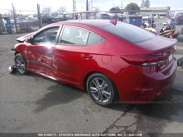 5NPD84LFXJH259827 - 2018 HYUNDAI ELANTRA SEL/VALUE/LIMITED RED photo 3