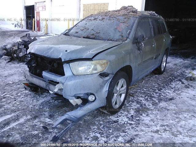 JTEDK3EH5A2157732 - 2010 TOYOTA HIGHLANDER LIMITED Light Blue photo 2