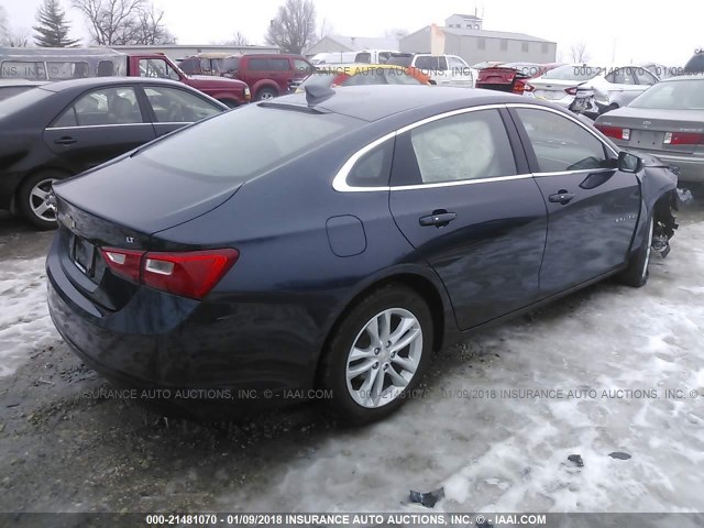 1G1ZE5ST4GF276906 - 2016 CHEVROLET MALIBU LT BLUE photo 4