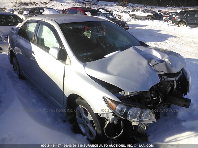 2T1BU4EE4DC006677 - 2013 TOYOTA COROLLA S/LE SILVER photo 1