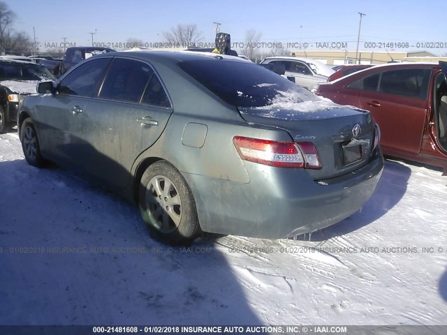 4T1BF3EK6BU736323 - 2011 TOYOTA CAMRY SE/LE/XLE GREEN photo 3