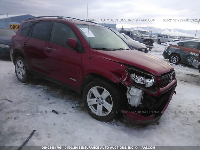 JTMBK32V676010682 - 2007 TOYOTA RAV4 SPORT RED photo 1