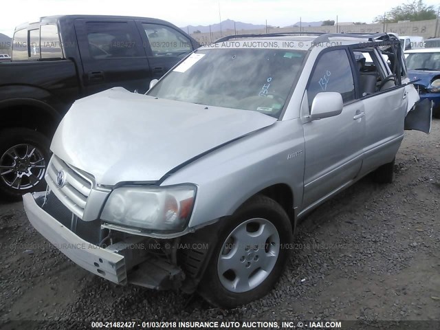 JTEDP21A750051823 - 2005 TOYOTA HIGHLANDER LIMITED SILVER photo 2