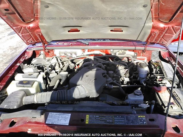 1FTZR45E47PA78078 - 2007 FORD RANGER SUPER CAB RED photo 10