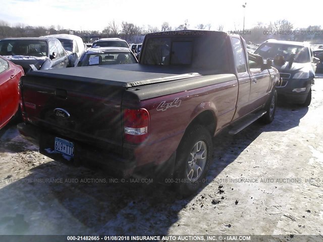 1FTZR45E47PA78078 - 2007 FORD RANGER SUPER CAB RED photo 4