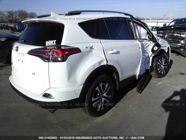 2T3ZFREVXHW341167 - 2017 TOYOTA RAV4 LE WHITE photo 4