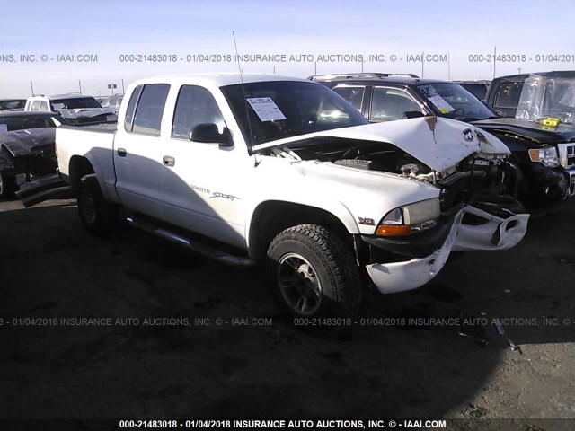 1B7GG2AN3YS760259 - 2000 DODGE DAKOTA QUAD WHITE photo 1