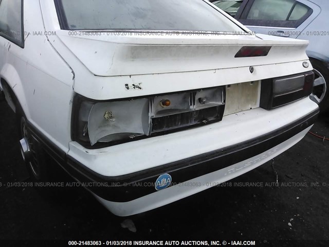 1FABP41A7KF130544 - 1989 FORD MUSTANG LX WHITE photo 6