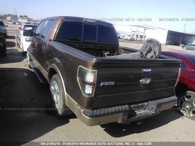 1FTFW1CT5CFB42026 - 2012 FORD F150 SUPERCREW BROWN photo 3