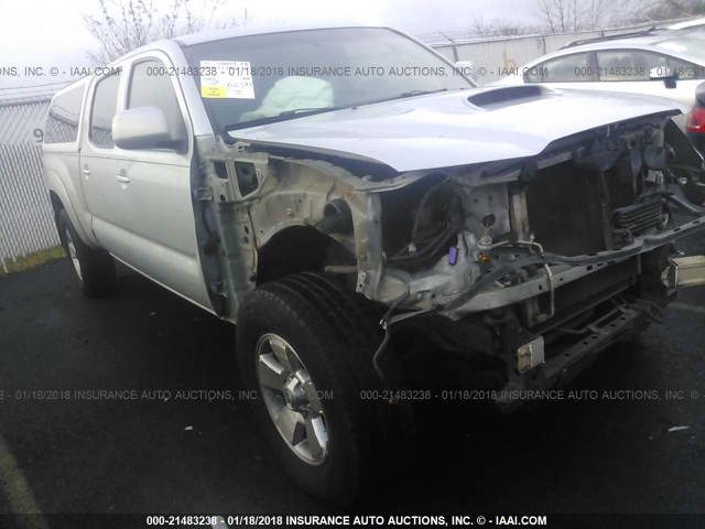 5TEMU52N18Z476667 - 2008 TOYOTA TACOMA DOUBLE CAB LONG BED SILVER photo 1