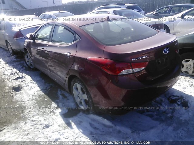 KMHDH4AE2BU098676 - 2011 HYUNDAI ELANTRA GLS/LIMITED RED photo 3