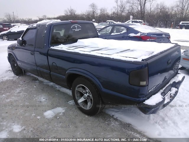 1GCCS19X338283285 - 2003 CHEVROLET S TRUCK S10 BLUE photo 3