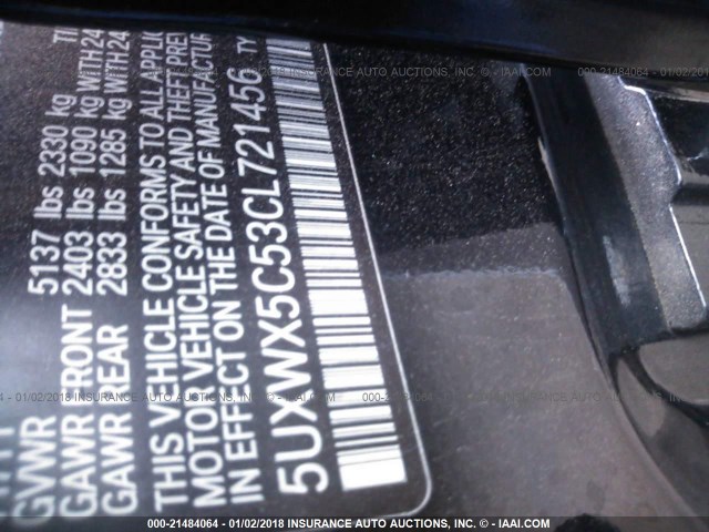 5UXWX5C53CL721456 - 2012 BMW X3 XDRIVE28I BLACK photo 9