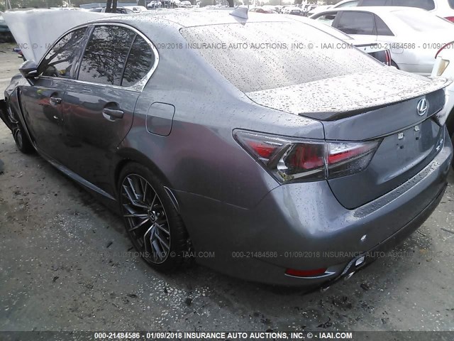 JTHBP1BLXGA001452 - 2016 LEXUS GS-F GRAY photo 3