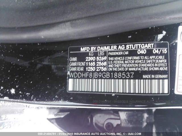 WDDHF8JB9GB188537 - 2016 MERCEDES-BENZ E 350 4MATIC BLACK photo 9