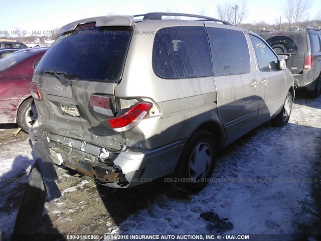 4T3ZF13C81U372118 - 2001 TOYOTA SIENNA LE/XLE GOLD photo 4