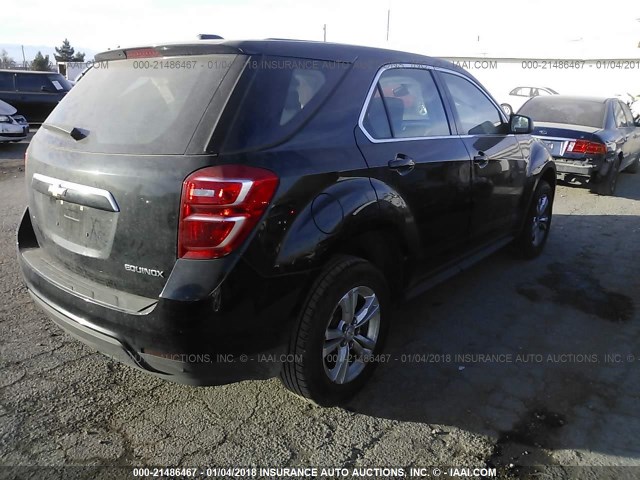 2GNALBEK2G1162509 - 2016 CHEVROLET EQUINOX LS BLACK photo 4