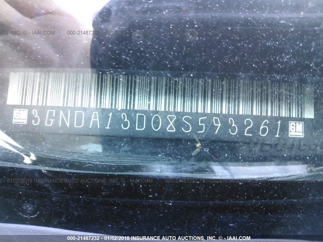 3GNDA13D08S593261 - 2008 CHEVROLET HHR LS BLACK photo 9