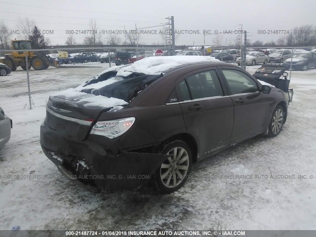 1C3CCBBBXCN235001 - 2012 CHRYSLER 200 TOURING BURGUNDY photo 4