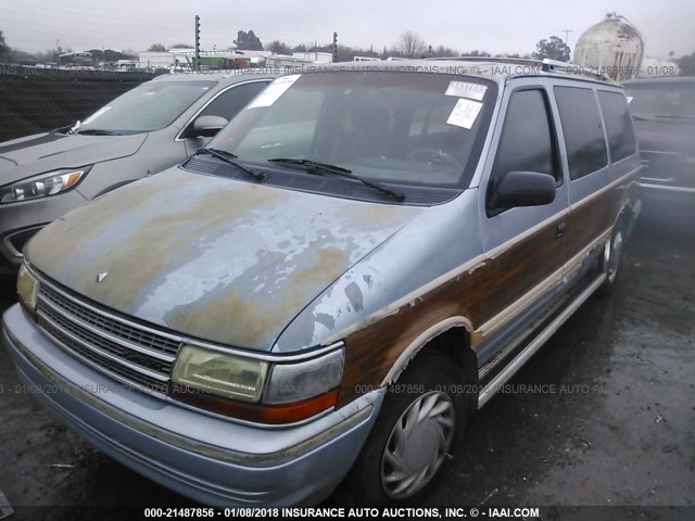 1P4GH54R7MX653642 - 1991 PLYMOUTH GRAND VOYAGER LE BLUE photo 2