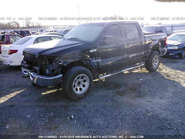 1FTPW14V86FA67556 - 2006 FORD F150 SUPERCREW BLACK photo 2