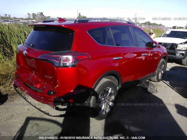 JTMYFREV1HJ145418 - 2017 TOYOTA RAV4 LIMITED/PLATINUM RED photo 4