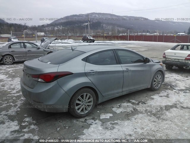 KMHDH4AE9FU281045 - 2015 HYUNDAI ELANTRA SE/SPORT/LIMITED SILVER photo 4