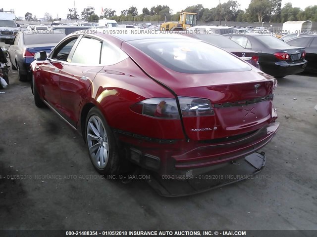 5YJSA1E28HF192240 - 2017 TESLA MODEL S RED photo 3