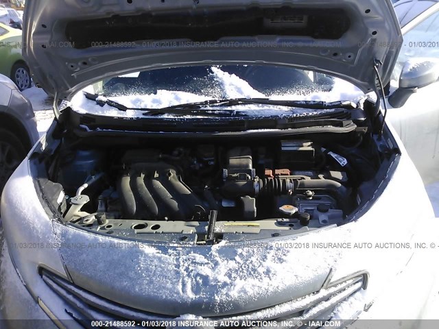 3N1CE2CP6FL376462 - 2015 NISSAN VERSA NOTE S/S PLUS/SV/SL/SR SILVER photo 10