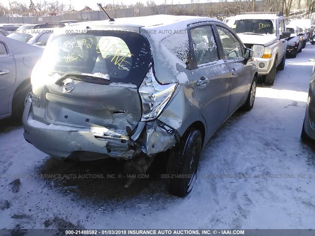 3N1CE2CP6FL376462 - 2015 NISSAN VERSA NOTE S/S PLUS/SV/SL/SR SILVER photo 4