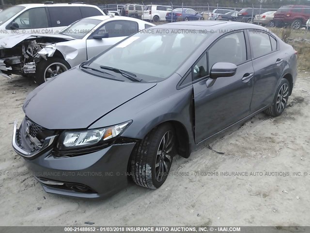 2HGFB2F97EH502594 - 2014 HONDA CIVIC EXL 灰色 照片 2