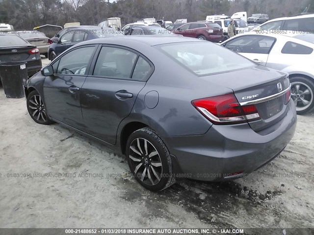 2HGFB2F97EH502594 - 2014 HONDA CIVIC EXL 灰色 照片 3