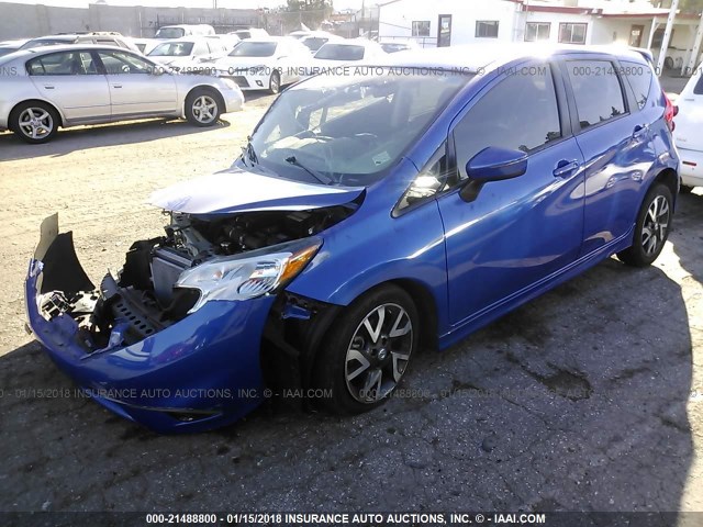 3N1CE2CP1FL448751 - 2015 NISSAN VERSA NOTE S/S PLUS/SV/SL/SR BLUE photo 2