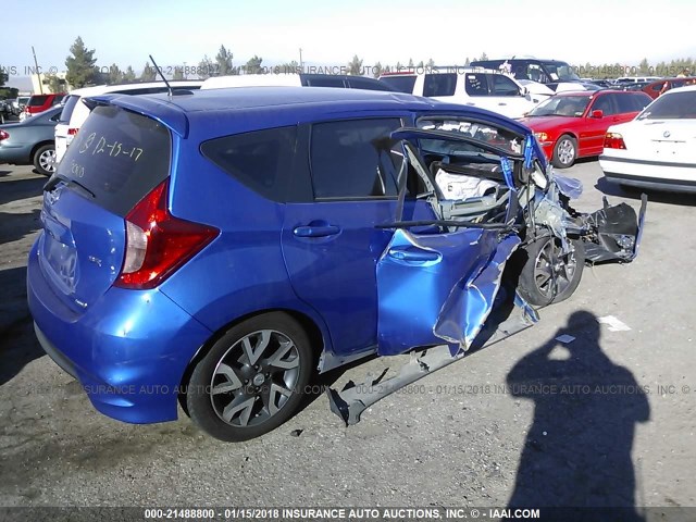 3N1CE2CP1FL448751 - 2015 NISSAN VERSA NOTE S/S PLUS/SV/SL/SR BLUE photo 4