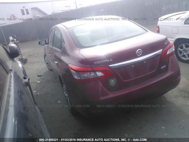 3N1AB7APXDL752870 - 2013 NISSAN SENTRA S/SV/SR/SL RED photo 3