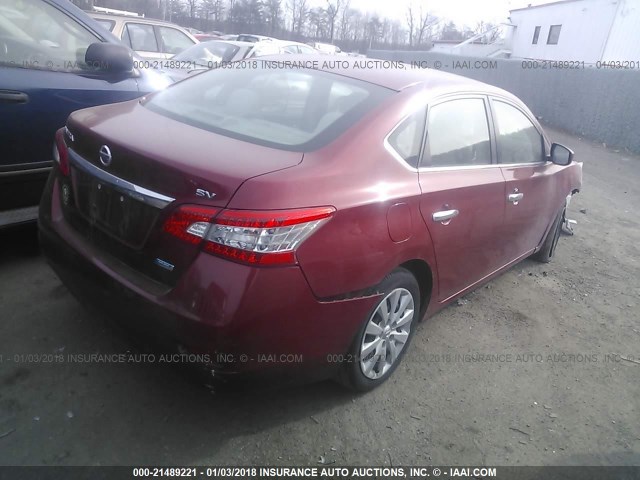 3N1AB7APXDL752870 - 2013 NISSAN SENTRA S/SV/SR/SL RED photo 4