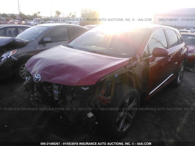 4T3ZK3BB6BU040728 - 2011 TOYOTA VENZA RED photo 2