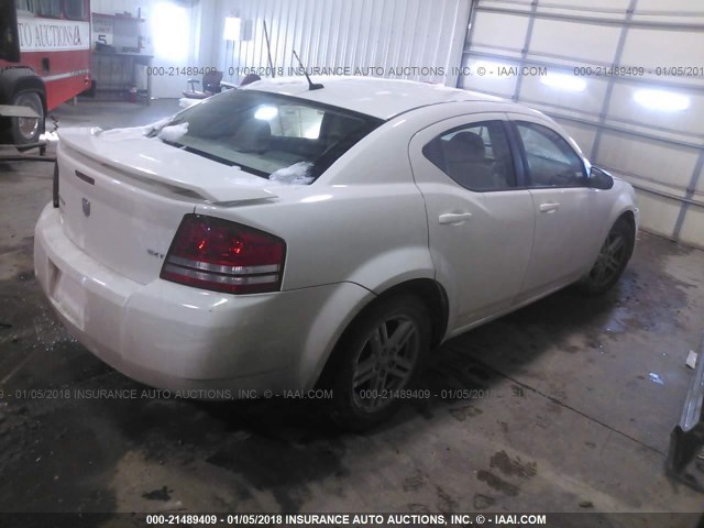 1B3LC56K68N217448 - 2008 DODGE AVENGER SXT WHITE photo 4