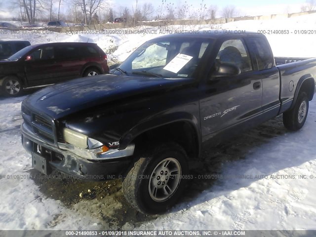 1B7GG22X6WS521155 - 1998 DODGE DAKOTA BLUE photo 2