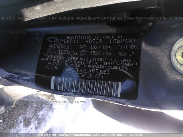 KMHCT4AE9DU559563 - 2013 HYUNDAI ACCENT GLS/GS SILVER photo 9