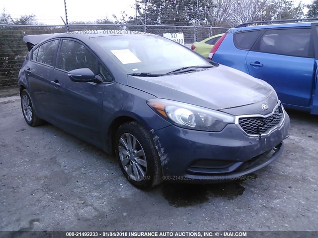 KNAFX4A67E5239665 - 2014 KIA FORTE LX GRAY photo 1